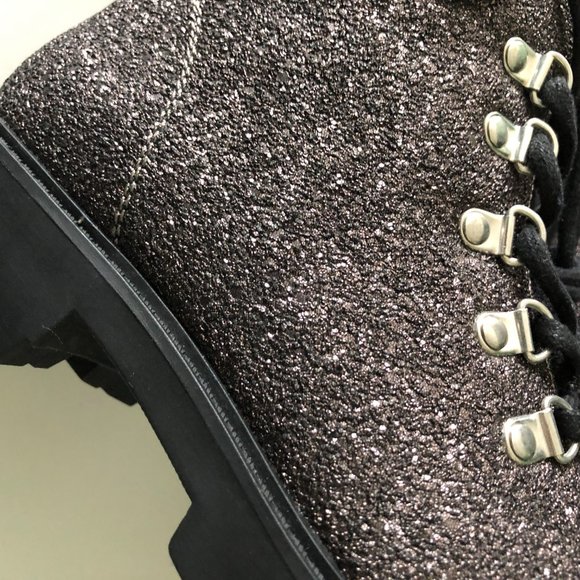 JUSTFAB Hiking Boots NWOT Size 8 Glitter Jane - Picture 6 of 10